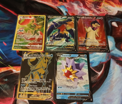 Pokemon TCG mixed lot 5 holo cards V/VMAX English 2021 Flapple Garchomp - Image 1