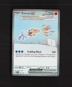 Eiscue ex 222/197 Obsidian Flames Full Art Ultra Rare Holo Pokemon Card LP+ - Image 1