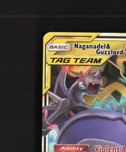 Naganadel & Guzzlord GX 158/236 Cosmic Eclipse Ultra Rare Holo Pokemon Card NM - Image 3