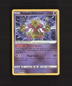 Radiant Alakazam 059/195 Silver Tempest Ultra Rare Holo Pokemon Card LP+ - Image 1