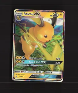 Raichu GX 20/68 Hidden Fates Ultra Rare Holo Pokemon Card NM - Image 1