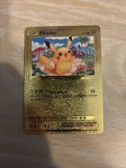 Pikachu Basic Premium Gold Foil Fan Art Pokemon Tcg Card #Pk20 - Image 1