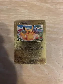 Pikachu Basic Premium Gold Foil Fan Art Pokemon Tcg Card #Pk20 - Image 2