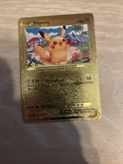 Pikachu Basic Premium Gold Foil Fan Art Pokemon Tcg Card #Pk20 - Image 3