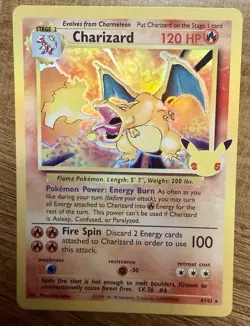 Charizard Celebrations: Classic 4/102 Holo Custom Handmade Fan Art Card - Image 1