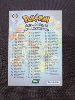 Pokemon Topps TV Animation Edition Checklist Card MP Vintage 1999 - Image 2