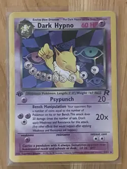 Dark Hypno 1st Edition Holo Rare Team Rocket 9/82 Pokemon Card - WOTC 1999 - Image 1