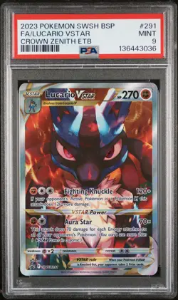 SWSH: Sword & Shield Promo Cards #SWSH291 Lucario VSTAR PSA 9 - Image 1
