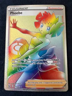 Phoebe 175/163 Pokemon TCG Sword & Shield - Battle Styles Foil Secret Rare NM - Image 1