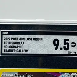 Pokemon Snorlax TG10 Holographic Trainer Gallery Lost Origin SGC 9.5 - Image 2