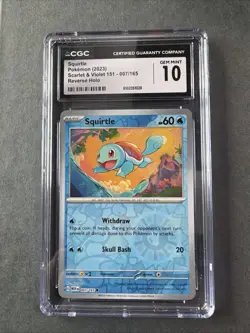 CGC 10 2023 Pokemon Squirtle 007/165 Scarlet & Violet 151 Reverse Holo ENG - Image 1