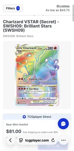 Pokemon TCG Charizard VSTAR Secret Rare 174/172 Brilliant Stars Holo ENG - Image 3
