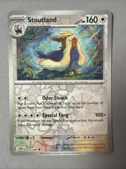 Pokemon TCG * SV White Flare * 076/086 Stoutland U * REVERSE HOLO * FRESH PK - Image 1