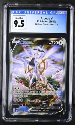 2022 Pokemon SWSH Brilliant Stars Arceus V #166/172 CGC BLUE LABEL 9.5/10 - Image 1
