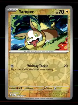 Yamper 058/162 Common Temporal Forces Pokemon Reverse Holo Near Mint - Image 1