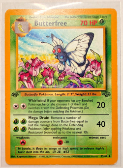 Pokemon Butterfree 33/64 Jungle Base Set LP “d” 1st Edition Error Misprint WOTC - Image 1
