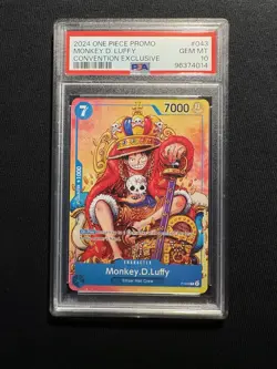 2024 One Piece Monkey D. Luffy Convention Exclusive PROMO P-043 PSA 10 - Image 1