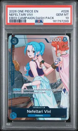 Nefeltari Vivi 2026 One Piece EB03 Campaign Dash Pack Super Rare #026 PSA 10 - Image 1