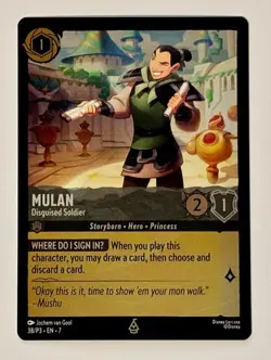 Disney Lorcana Mulan - Disguised Soldier Parks Promo 38/P3 EN - Image 1