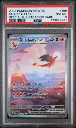 🔥 Pokemon TCG 🔥 Charizard ex #199 Scarlet & Violet 151 MEW EN SIR 🔥 PSA 8 🔥 - Image 3