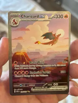 Pokemon TCG Charizard EX 199/165 Scarlet Violet 151 English Card NM Condition - Image 1