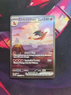 Pokemon TCG Charizard EX 199/165 Scarlet Violet 151 English Card NM Condition - Image 1