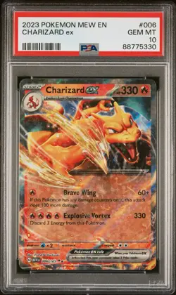 Pokemon TCG Charizard EX Scarlet & Violet 151 PSA 10 Gem Mint 2023 #006 English - Image 1