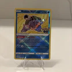 2022 Pokemon TCG Radiant Blastoise Holo Card 018/078 Pokemon Go - Image 1
