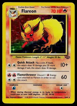 Pokemon Card - Flareon Jungle 3/64 Unlimited Holo Rare - Image 1