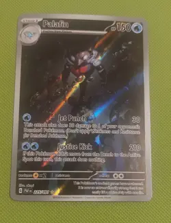 Pokemon TCG Palafin Scarlet Violet Paldean Fates Holo Illustration Card 225/091 - Image 1