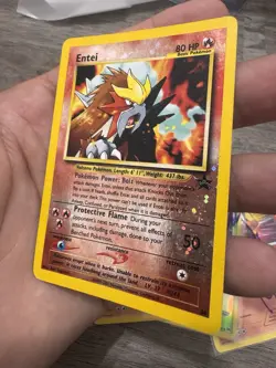 Entei #34 Black Star Promo Reverse Holo Rare Vintage Pokemon Card - LP - Image 1