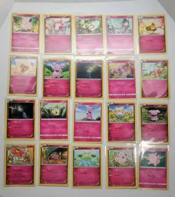 PINK Pokemon TCG Cute Fairy Lot | 20 Unique Cards | No Duplicates | XY + S&M Era - Image 1