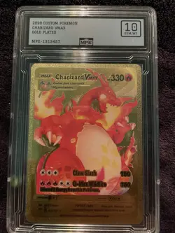 CUSTOM Pokemon Charizard VMAX #20/189 MPE Gem Mt 10 Gold Foil Fan Art Card - Image 1