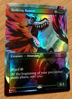 MtG Magic: # FOIL Full Art # Hunenhafter Raptor, Hulking Raptor, Dinosaurier - Image 2