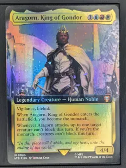 MTG LOTR Aragorn, King of Gondor Mythic #0085 Extended Art Foil - Image 1