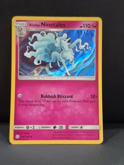 Alolan Ninetales 145/236 - Holo Rare Cosmic Eclipse Pokemon Card - NM - Image 1