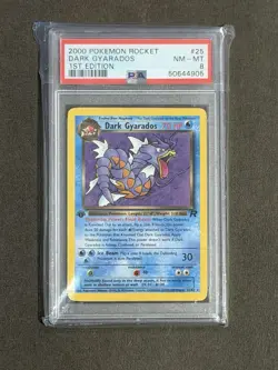 2000 Pokemon TEAM ROCKET 1st Edition DARK GYARADOS 25/82 PSA graded 8 NM-MT - Image 2