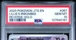 2025 Pokemon JTG EN Lillie's Ribombee 067/159 Reverse Holo GEM MT PSA 10 - Image 2