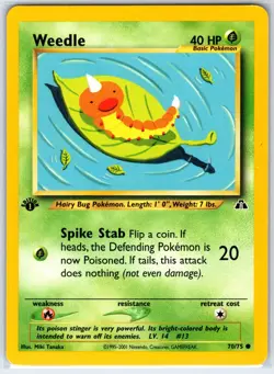 Weedle 70/75 Common Neo Discovery Pokemon 1st Edition Near Mint - Image 1