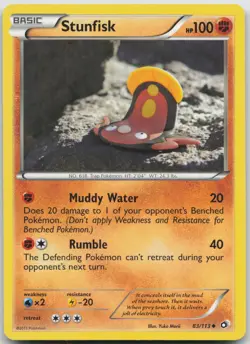 Stunfisk 83/113 Uncommon Legendary Treasures Pokemon Lightly Played D - Image 1