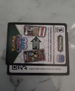 X1 Pokemon TCG Unused code online booster Destined Rivals Zebstrika 3pk Message - Image 1