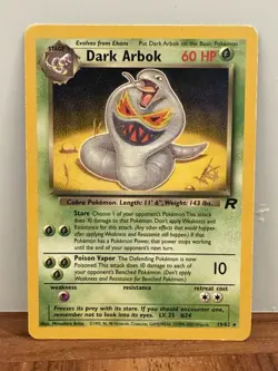 Vintage Pokemon 2000 Dark Arbok WOTC Promo W Stamped 19/82 MP - Image 1