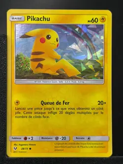 Carte Pokemon Pikachu 28/73 Holo Cracked Ice Deck Legendes Brillantes FR Promo 3 - Image 1