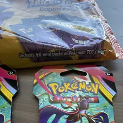 Pokemon TCG Trick or Trade Booster Bundle 40 Mini Packs + 2x Chaos Rising packs! - Image 2