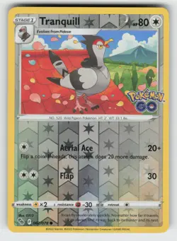 Tranquill 062/078 Reverse Holo Pokemon GO NM - Image 1