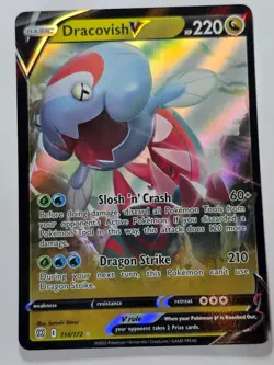 DRACOVISH V 114/172 HOLO V RARE BRILLIANT STARS NM/M POKEMON - Image 1