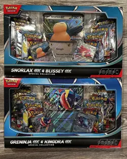 Pokemon TCG Greninja Kingdra ex Snorlax Blissey ex Special Collection Box Set - Image 1