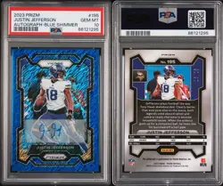 2023 Prizm Justin Jefferson Auto Blue Shimmer /25 PSA 10 Pop 1 (ONE) - Image 3