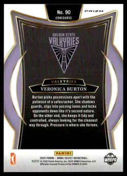 2025-26 Panini Select WNBA Purple Flash Veronica Burton 111/149 #90 - Image 2