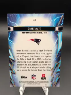 2025 Topps Cosmic Chrome - Drake Maye Light Speed Refractor #LS-8 - Patriots - Image 2